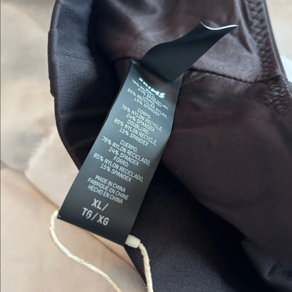 Skims black onyx recycled tank bikini top NWT size XL